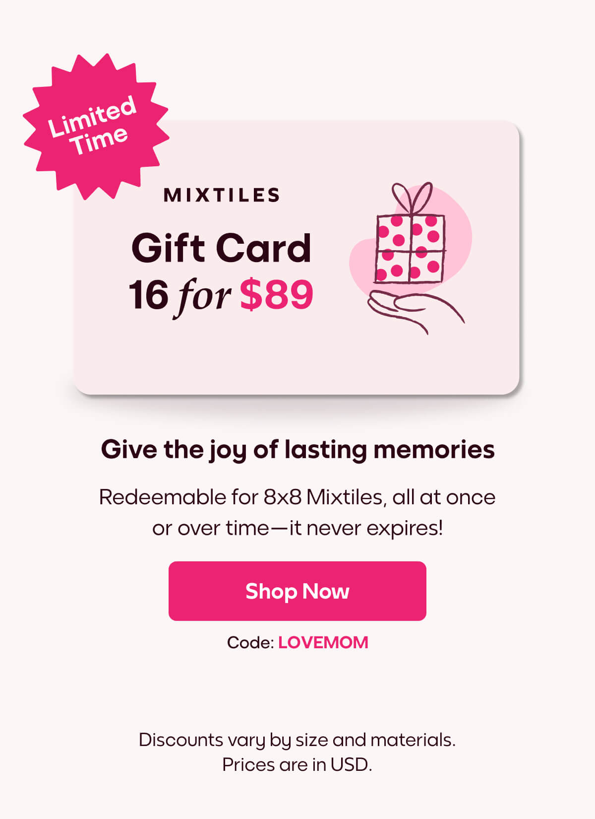 [MIXTILES] A stunning gift for mom delivered on time with Mixtiles. | ORDER NOW