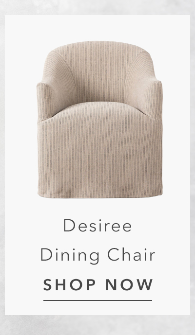 Desiree French Country Beige Striped Slipcovered Dining Arm Chair