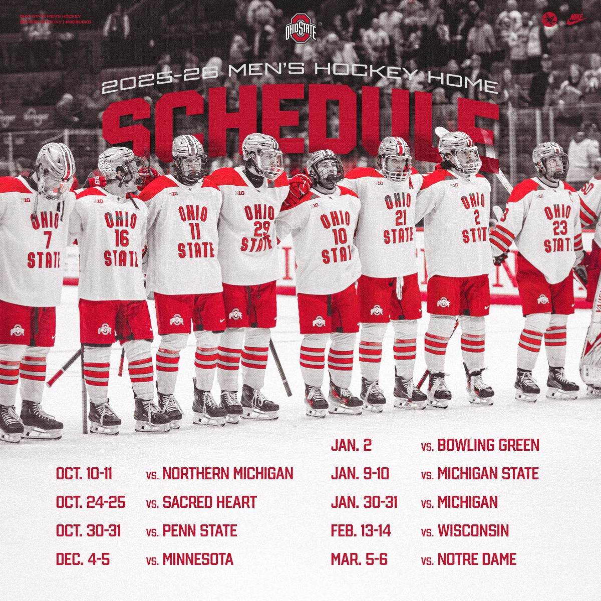 Ohio State Men's Hockey | 2025-26 Home Schedule