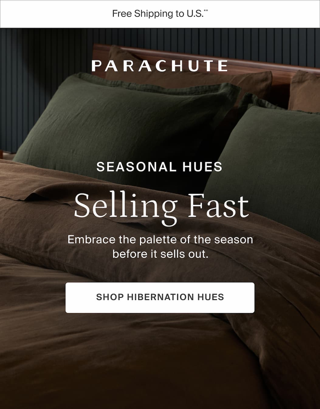 Seasonal hues. Selling fast. Shop hibernation hues. 