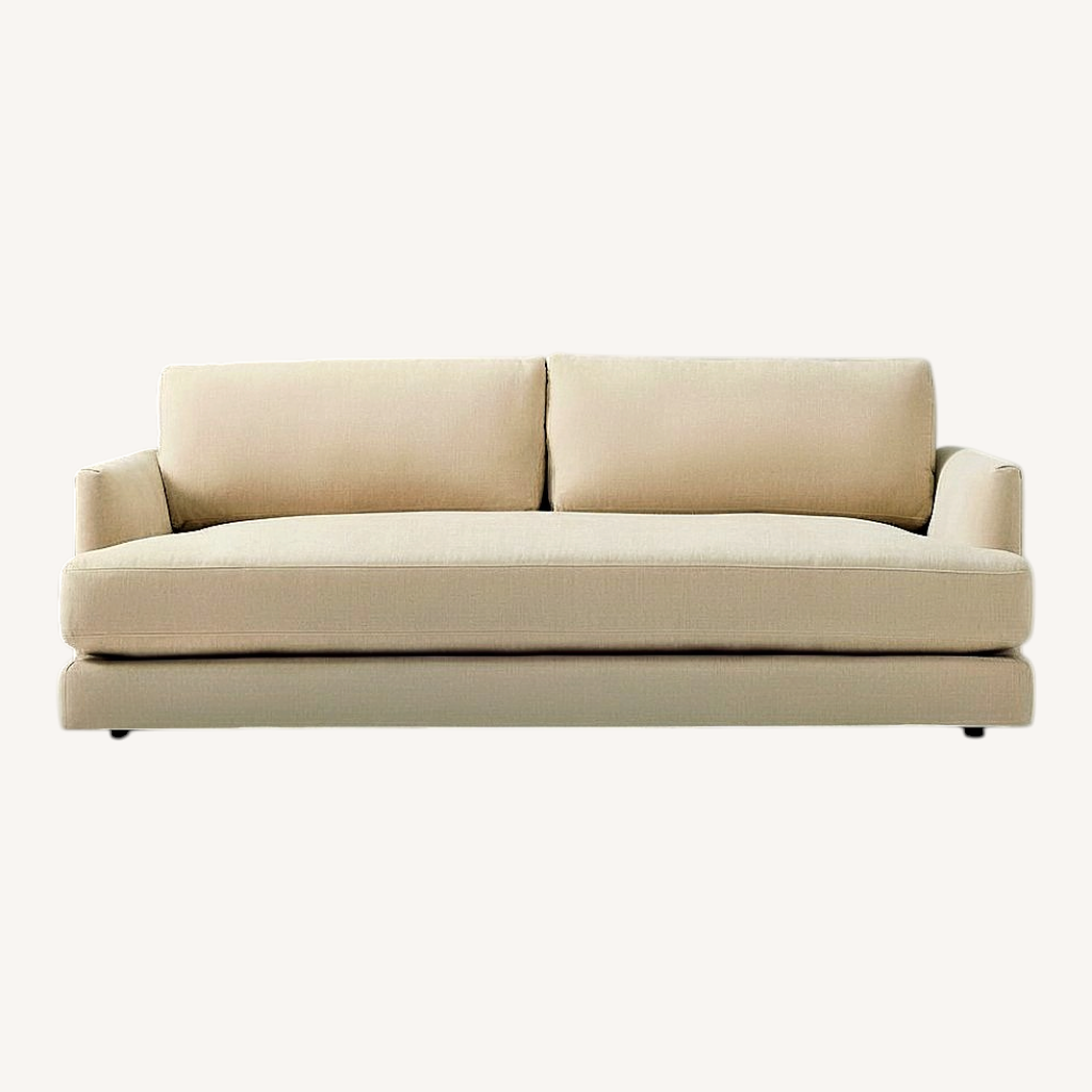 Image of West Elm Haven Natural Fabric 2 Seater Sofa