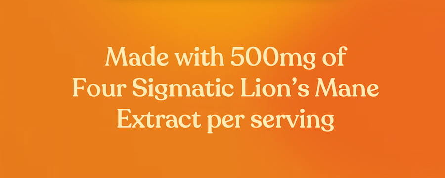Made with 500mg of Four Sigmatic Lion's Mane Extract per serving
