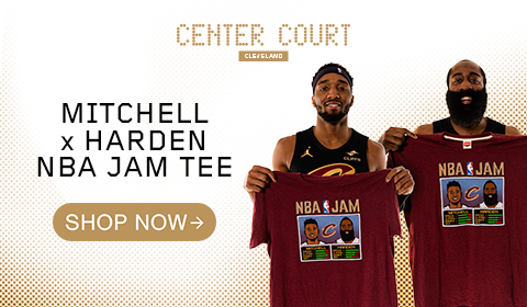 Mitchell x Harden NBA Jam tee. Click to shop now.