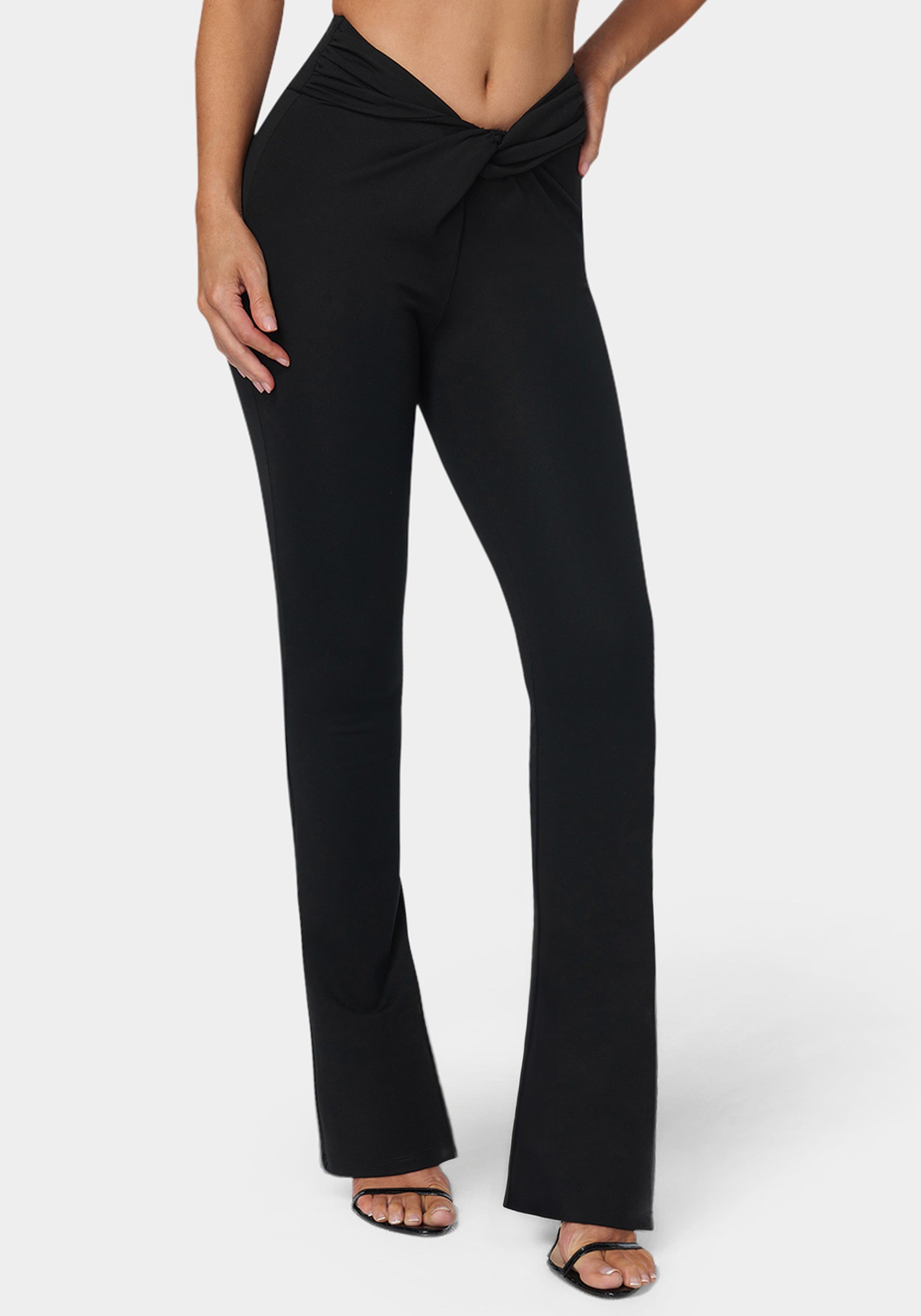 Image of Twisted Waist Flared Leg Pant