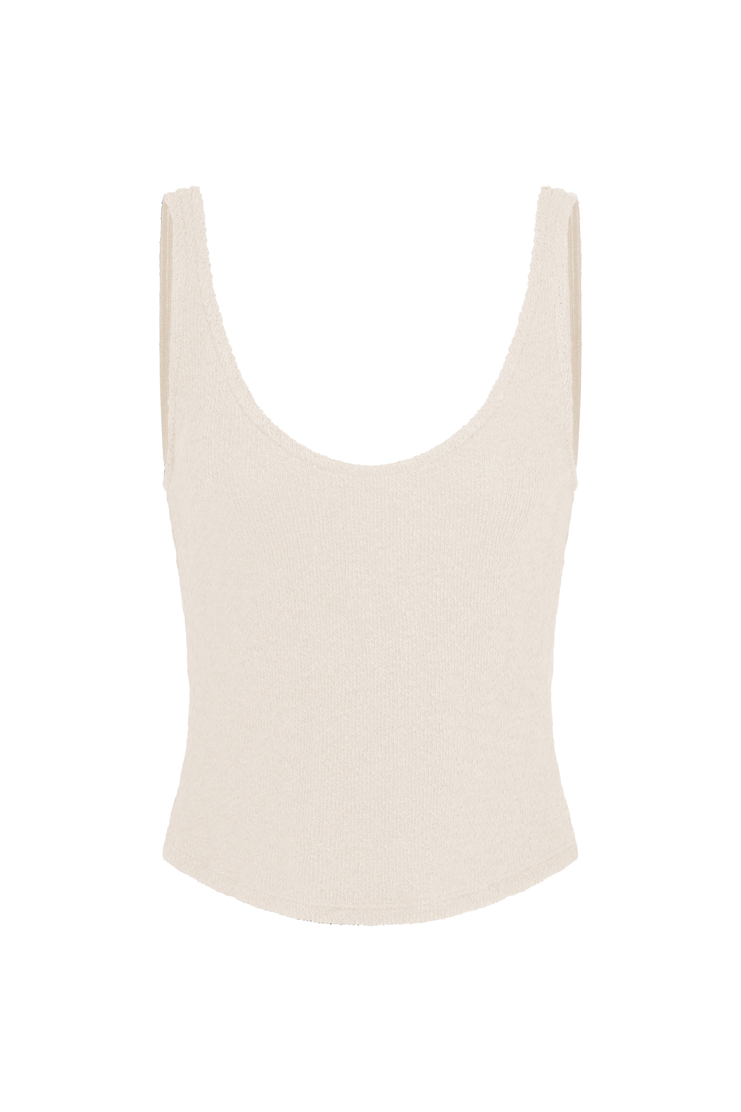 Image of Knit Tank Top in Cotton Crochet Knit