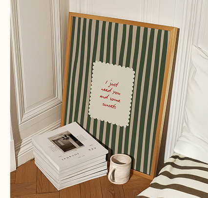 I Just Need You And Sunsets Striped Wall Print