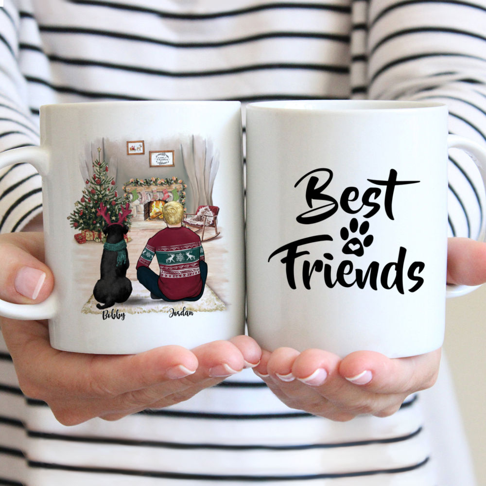 Image of Personalized Mug - Man And Dogs - Best Friends