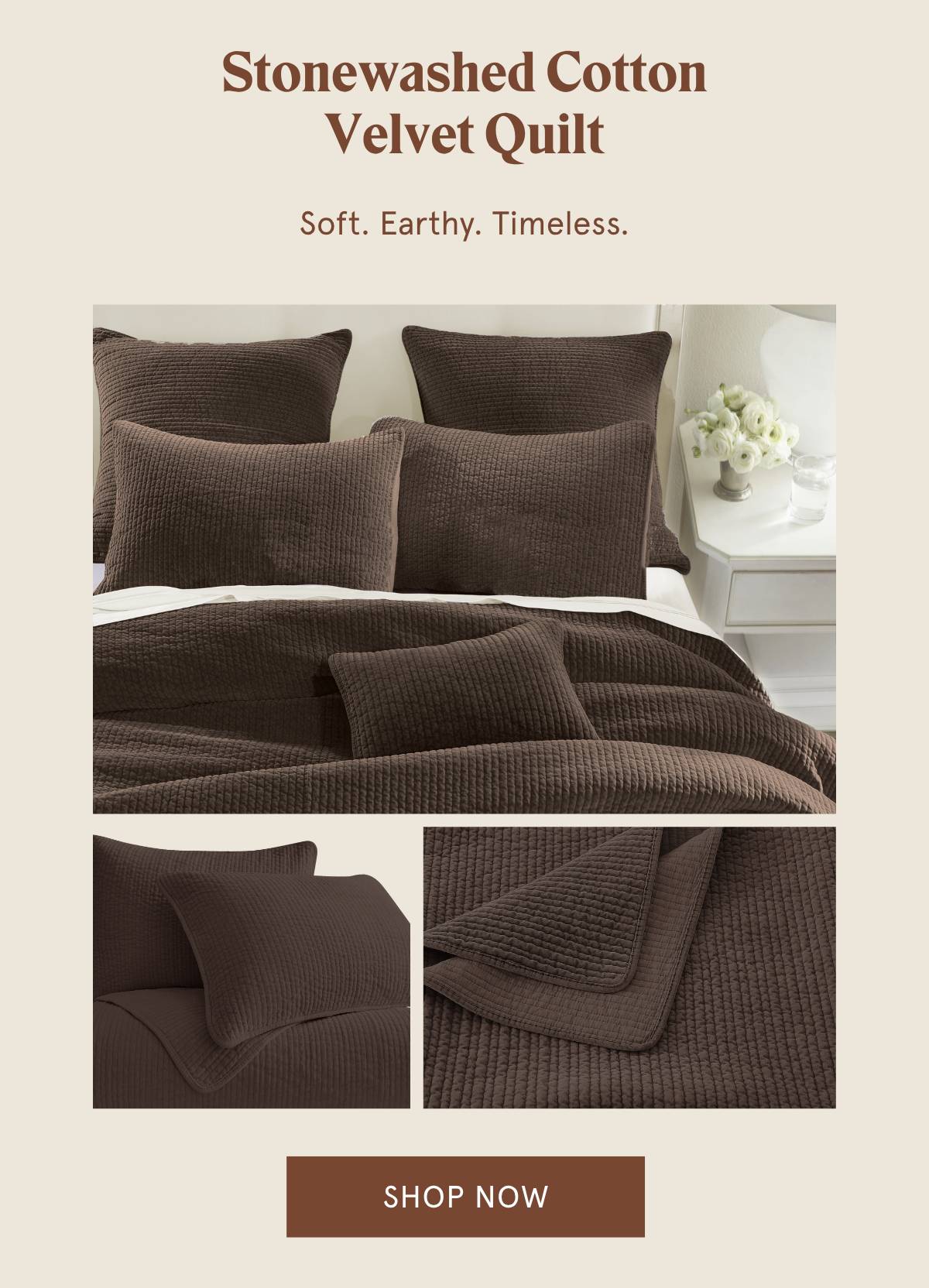 Stonewashed Cotton Velvet Quilt