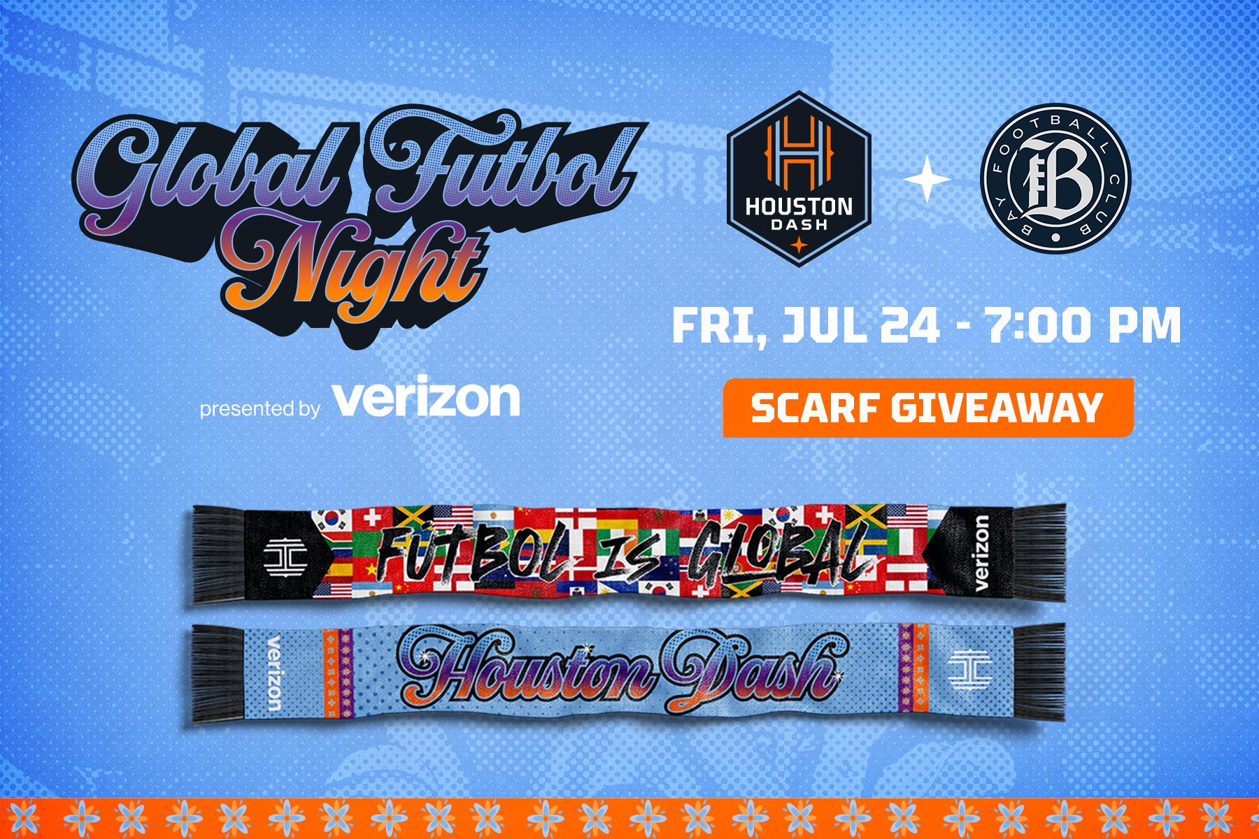 Global Futbol Night | Dash vs. Bay FC | Fri, Jul 24 7PM | Scarf Giveaway