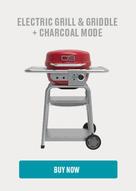 Electric Grill & Griddle With Charcoal Mode - Red