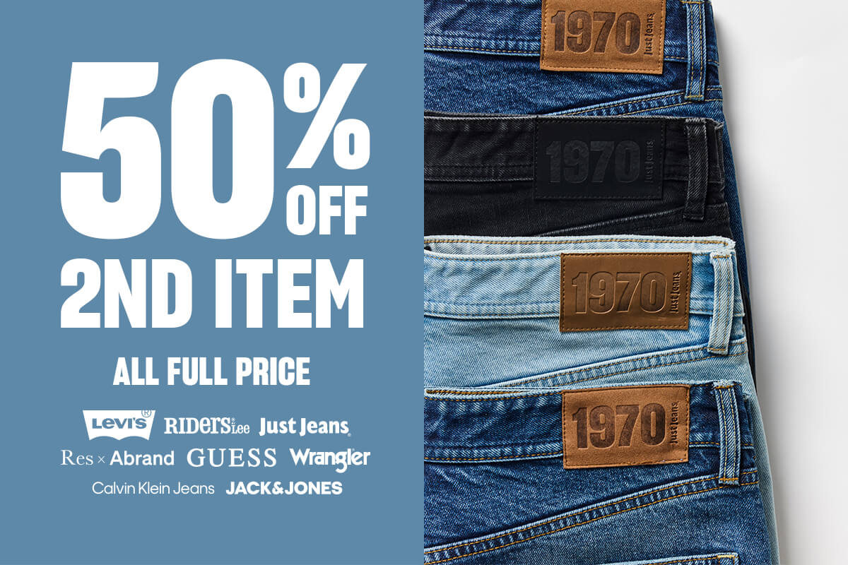 50% off second item. All full price