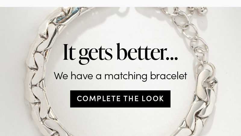 The matching silver statement bracelet