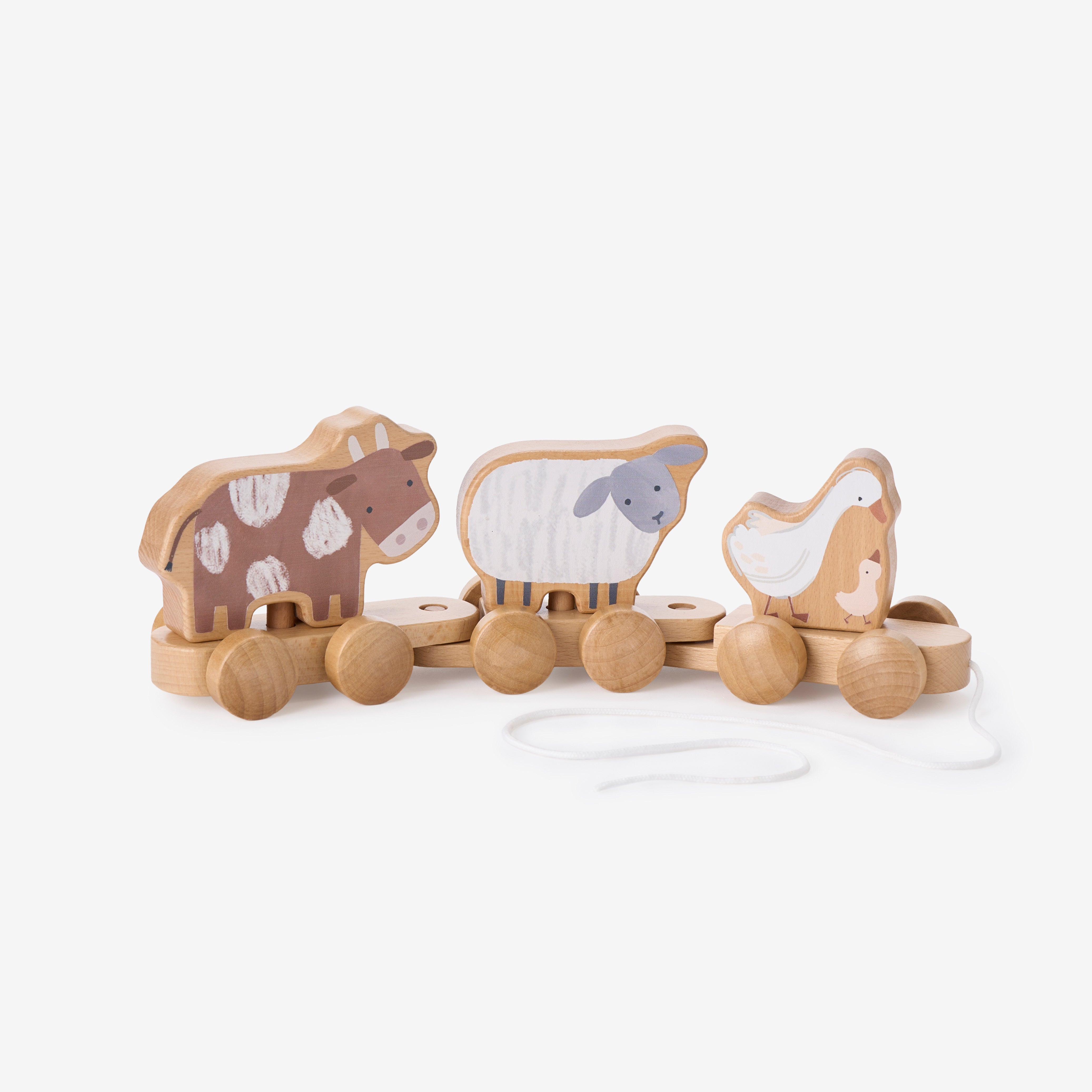 Image of Farm Animal Wooden Pull Toy