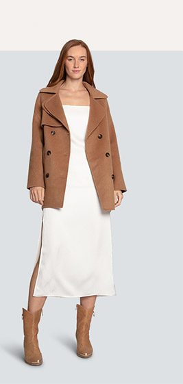 Wanna Be Loved Wool Blend Peacoat - Camel