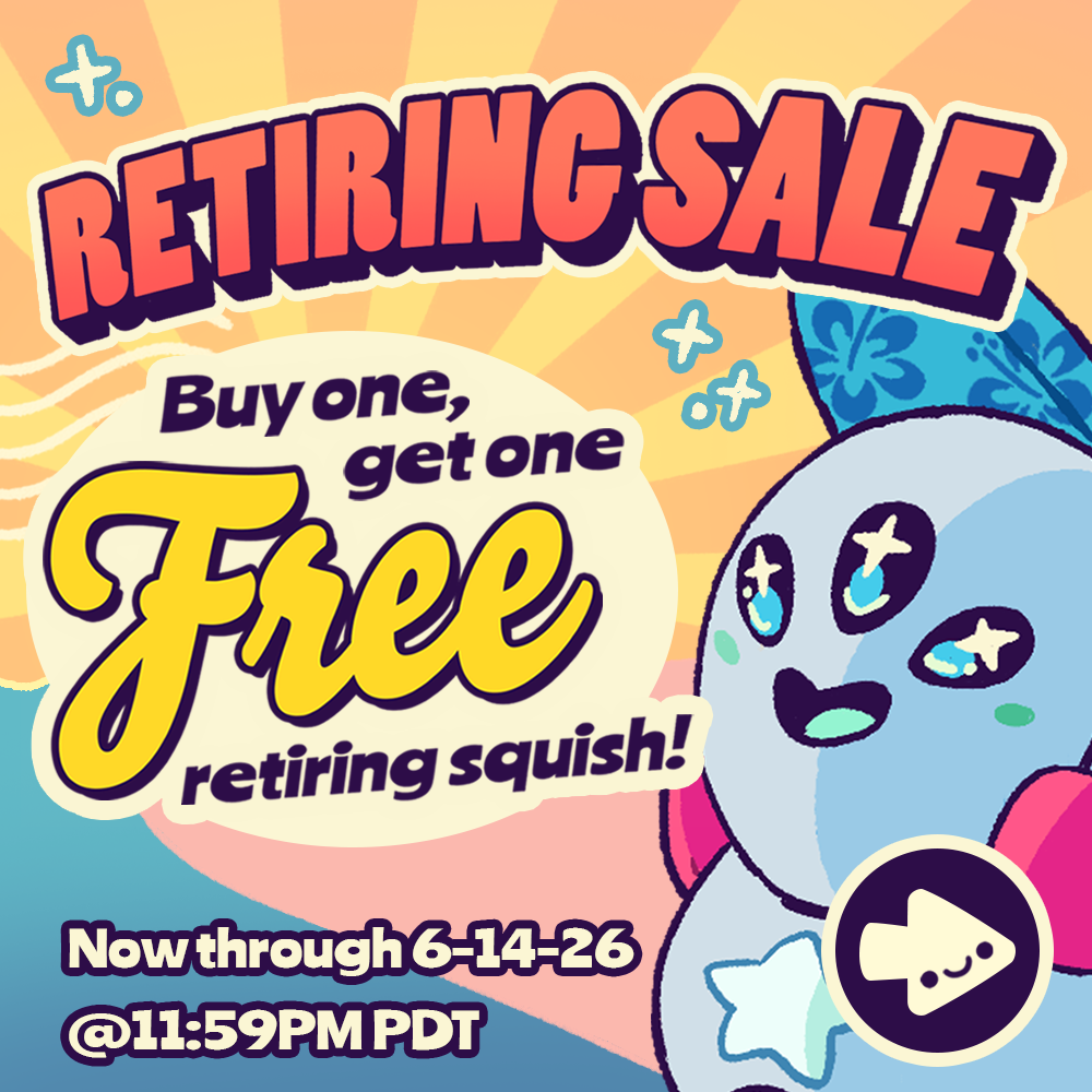 Buy One, Get One Free on all Retiring Squish online & in-store