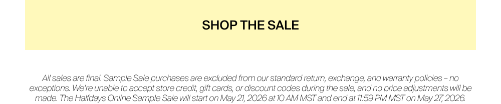 Shop Online Sample Sale