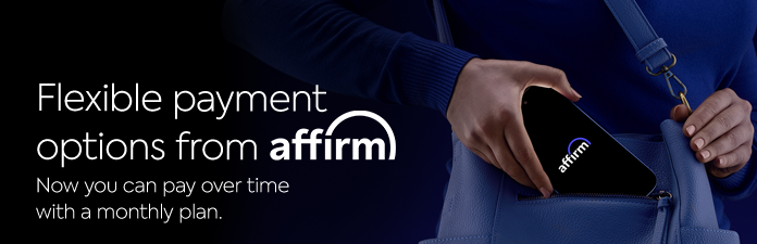 flexible payment options from affirm. Pay over time.