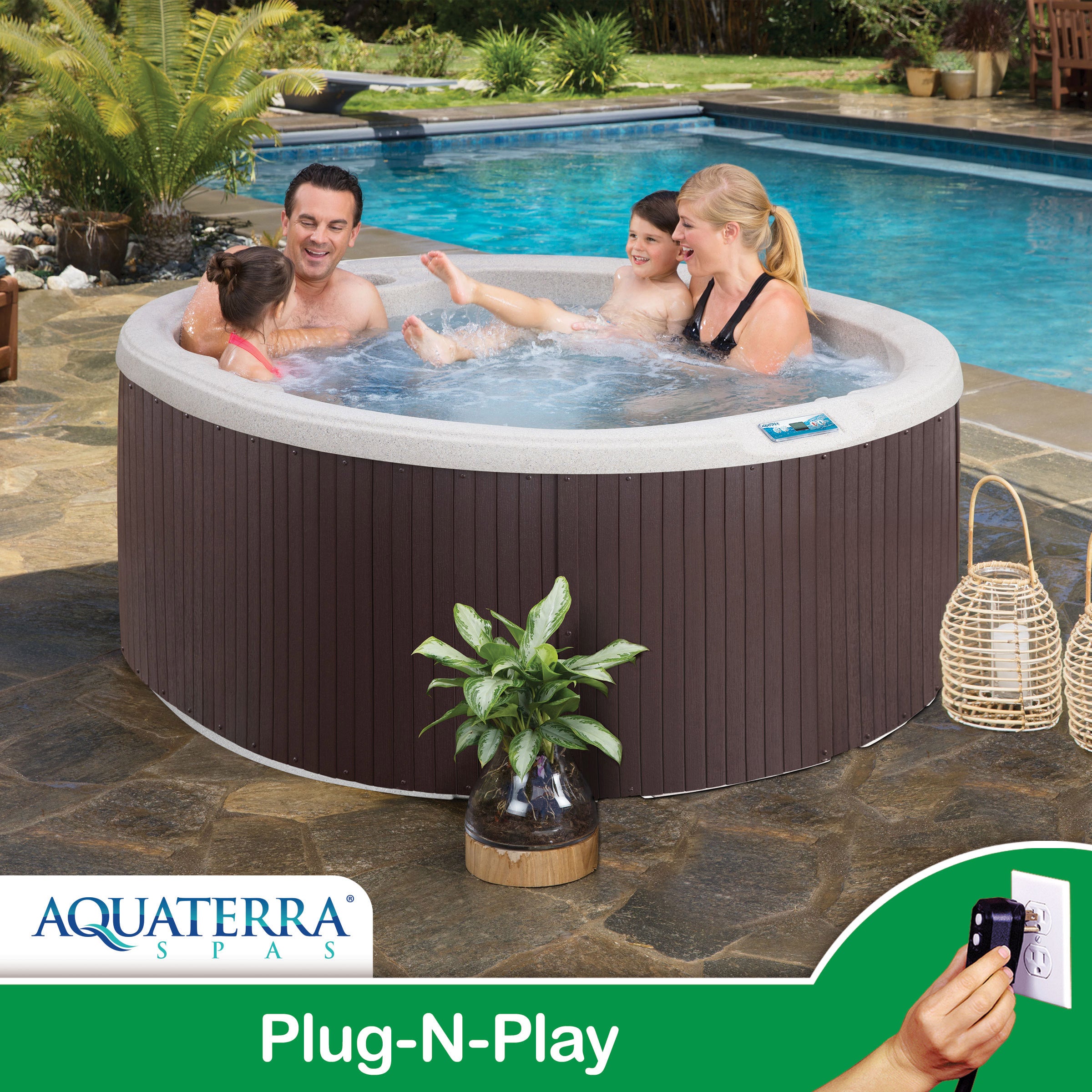 Aquaterra Spas Calavera 21-Jet, 4-Person Rotomolded Spa, Plug-n-Play