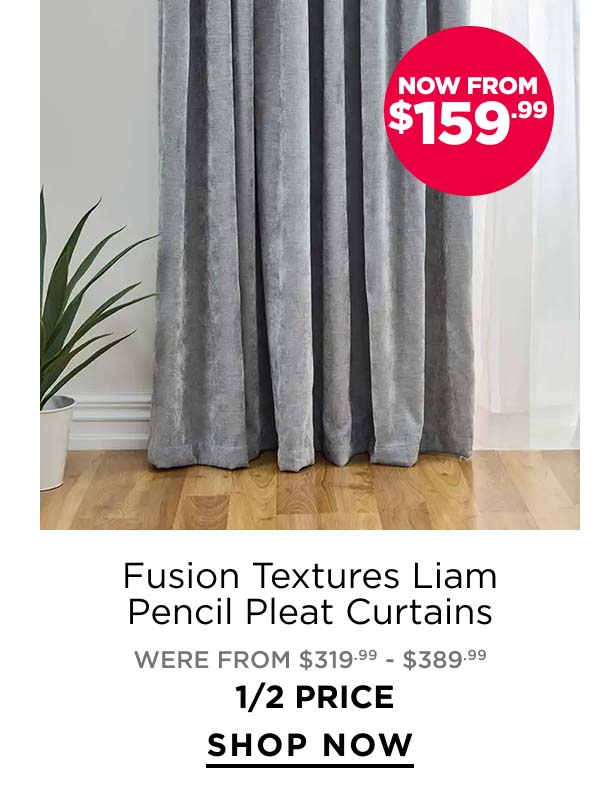Fusion Textures Liam Pencil Pleat Curtains
