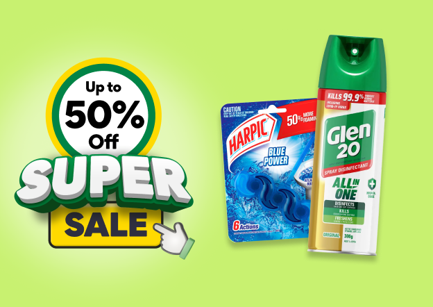 Make your home sparkly for less with up to 50% off Household & Cleaning.