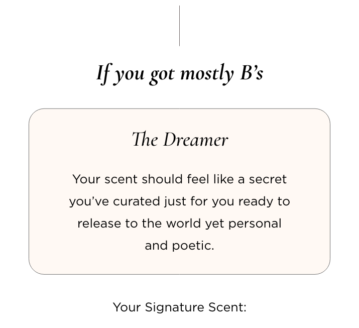 If you got mostly Bs The Dreamer Your scent should feel like a secret you’ve curated just for you ready to release to the world yet personal and poetic. Your Signature Scent:  Orange Butterflies