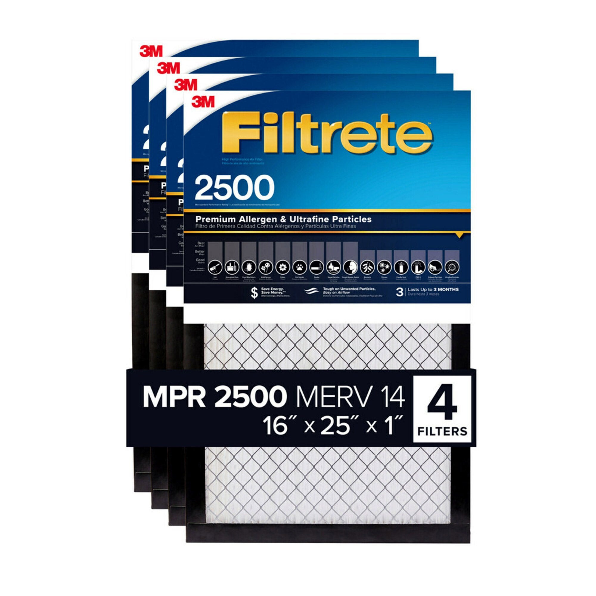 3M 2500 Series Filtrete 1-inch Air Filters