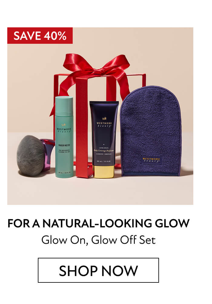 FOR A NATURAL-LOOKING GLOW Glow On, Glow Off Set | SHOP NOW