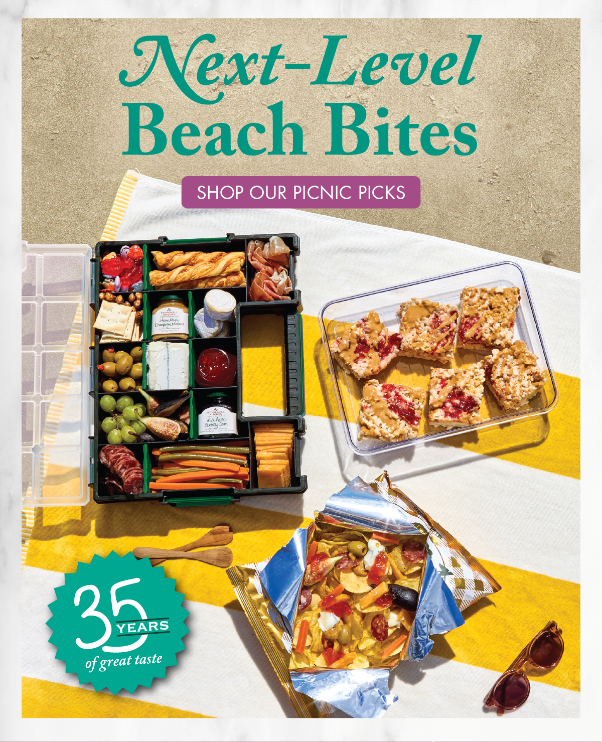 Next-Level Beach Bites Shop Our Picnic Picks - 35 years of great taste