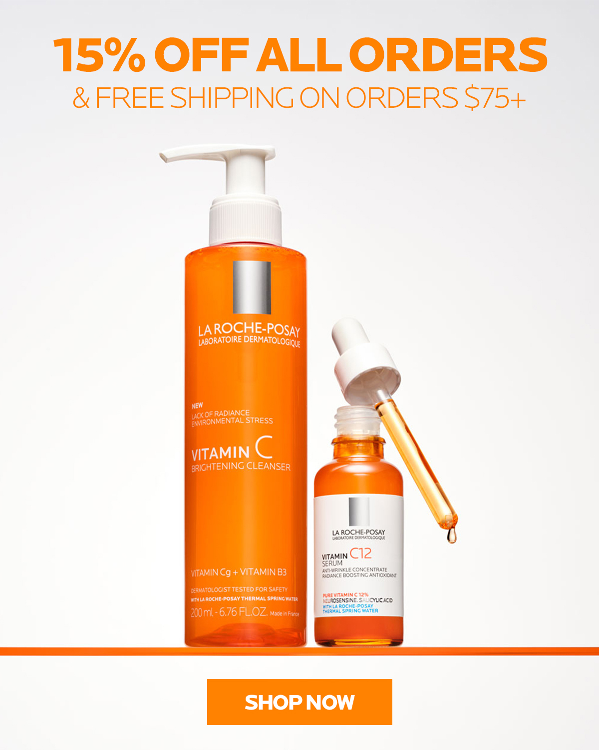 15% off all orders + free shipping on orders $75+