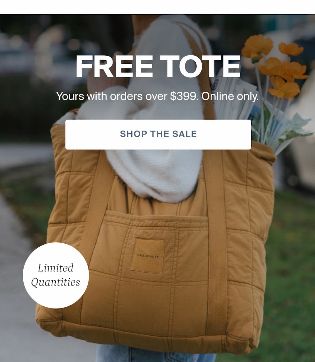 Free tote. Yours with orders over $399. Online only. Shop the sale. 