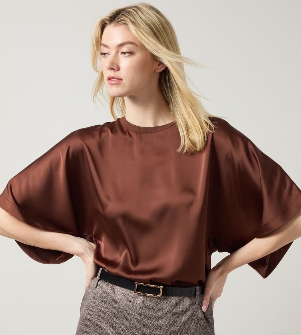 Ginger Mix-Media Dolman Tee