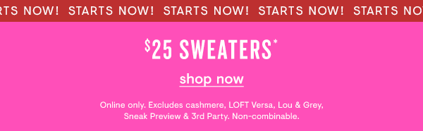 $25 Sweaters