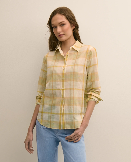 Image of Relaxed Cotton Madras Shirt