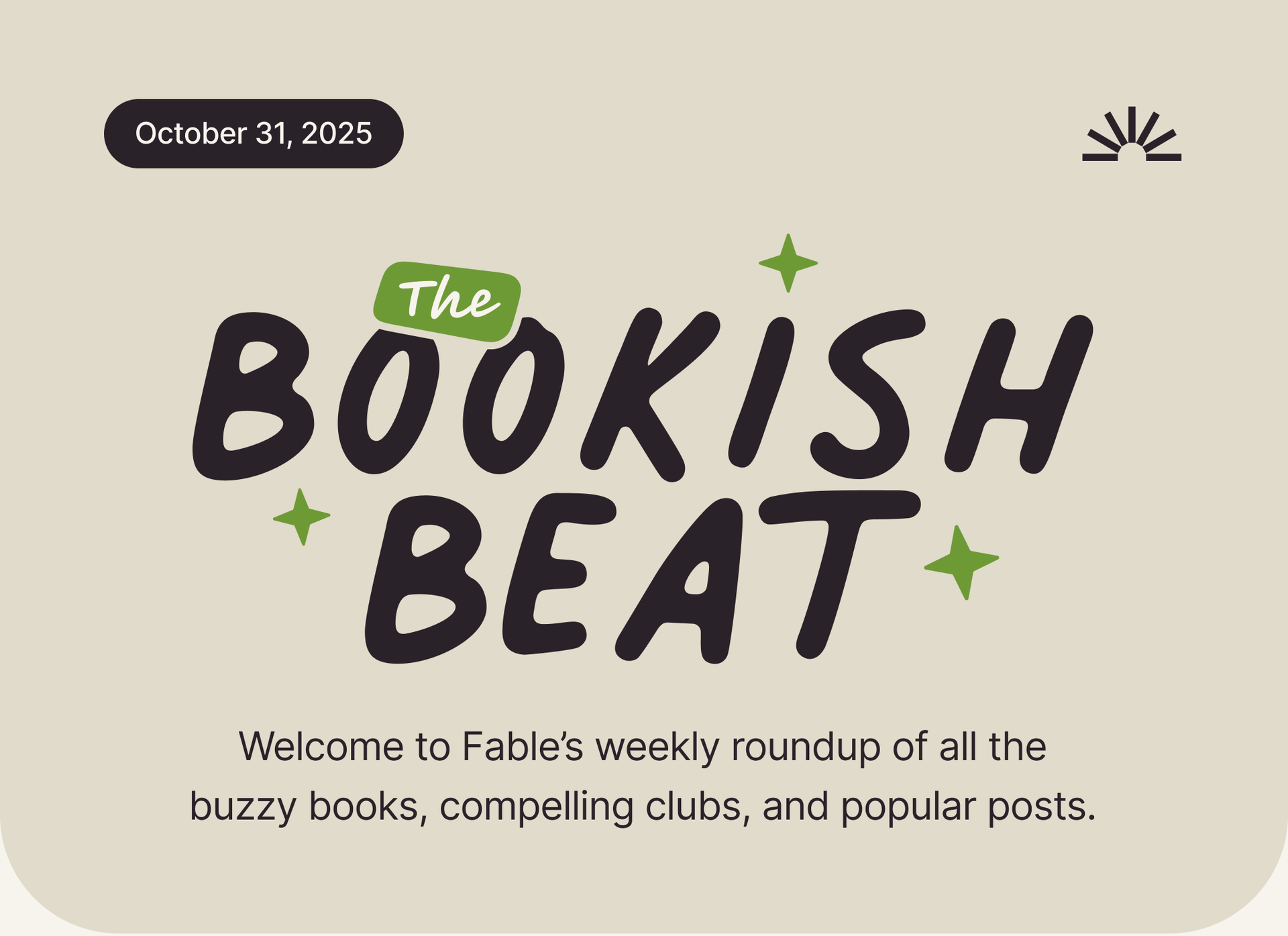 October 31, 2025 Bookish Beat