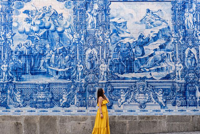 Blue tiles in beautiful Porto