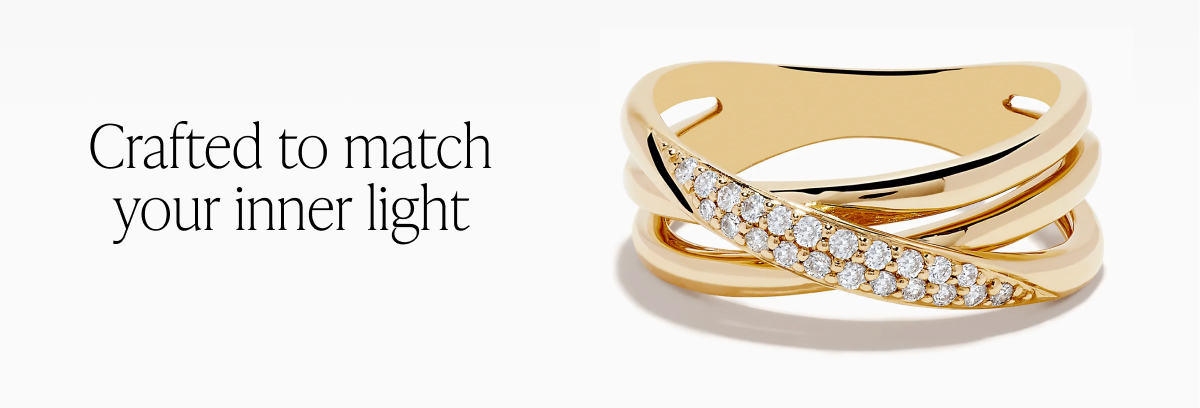 D'Oro 14K Yellow Gold Diamond Crossover Ring, 0.18 TCW