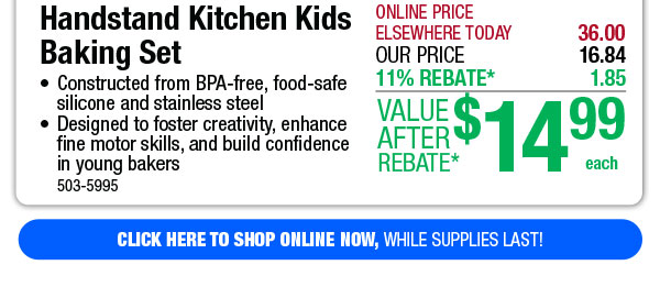 Handstand Kitchen Kids Baking Set - Free Shipping To Store!