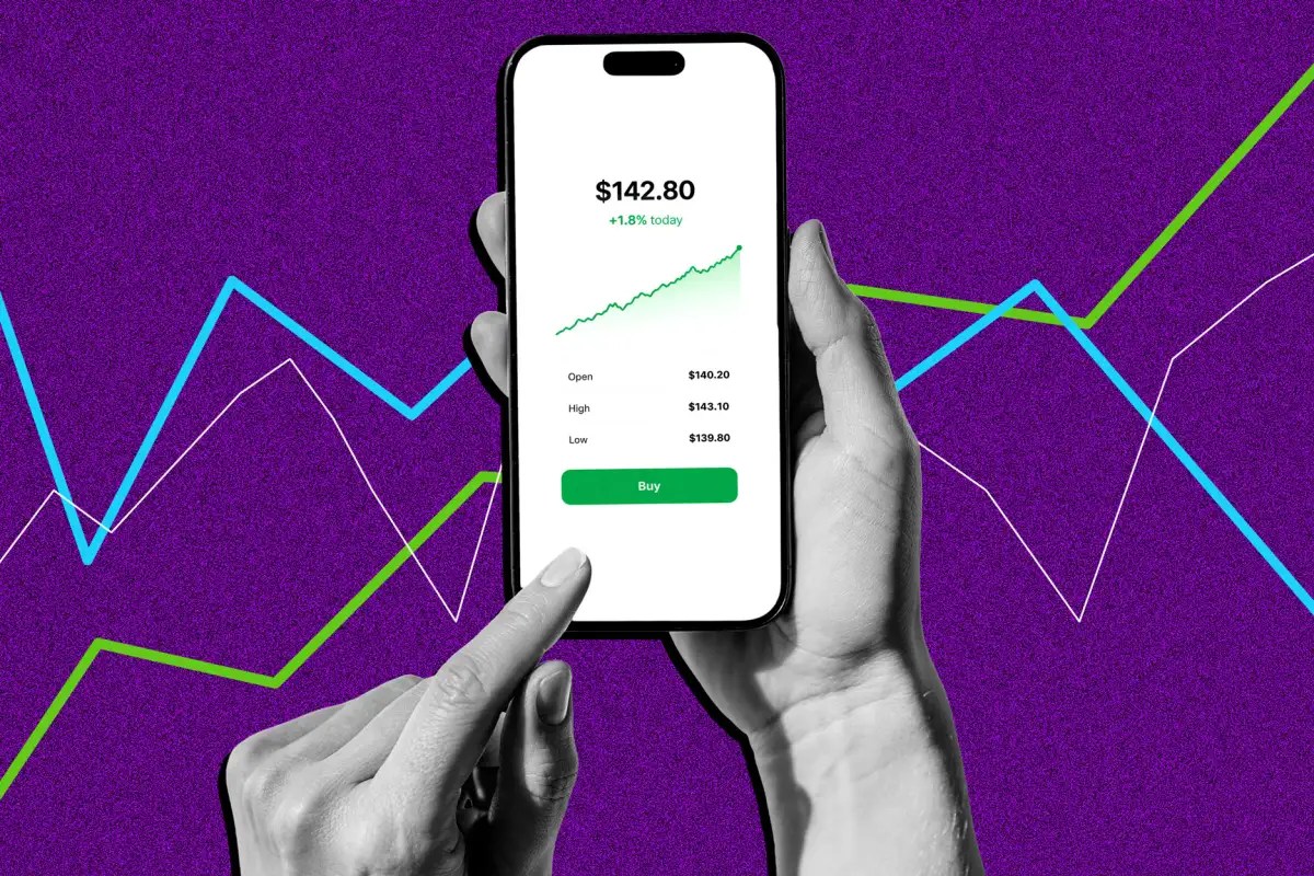 Mobile phone with a finance app