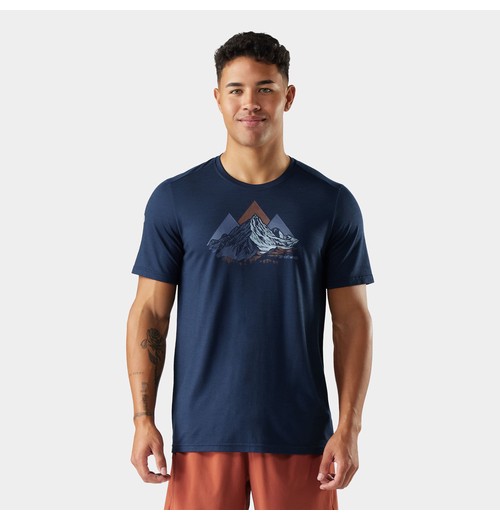 Men's Peak Bagger Active Short Sleeve Graphic Tee-Navy / L