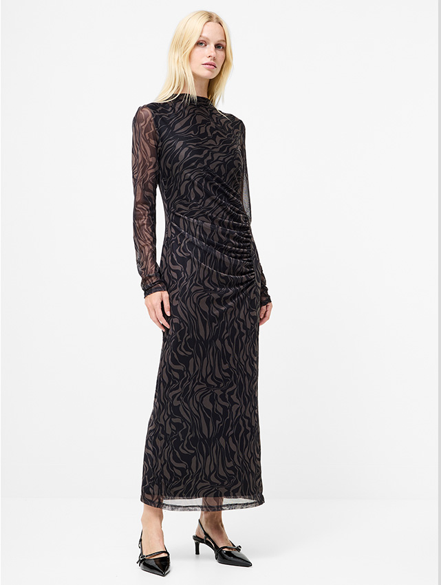 Zaria Mesh Long Sleeve Maxi Dress