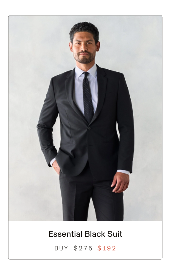 Essential Black Suit Buy $192