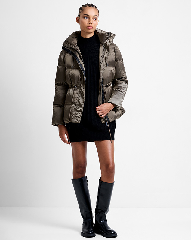 Kendra Nylon Hooded Puffer Jacket