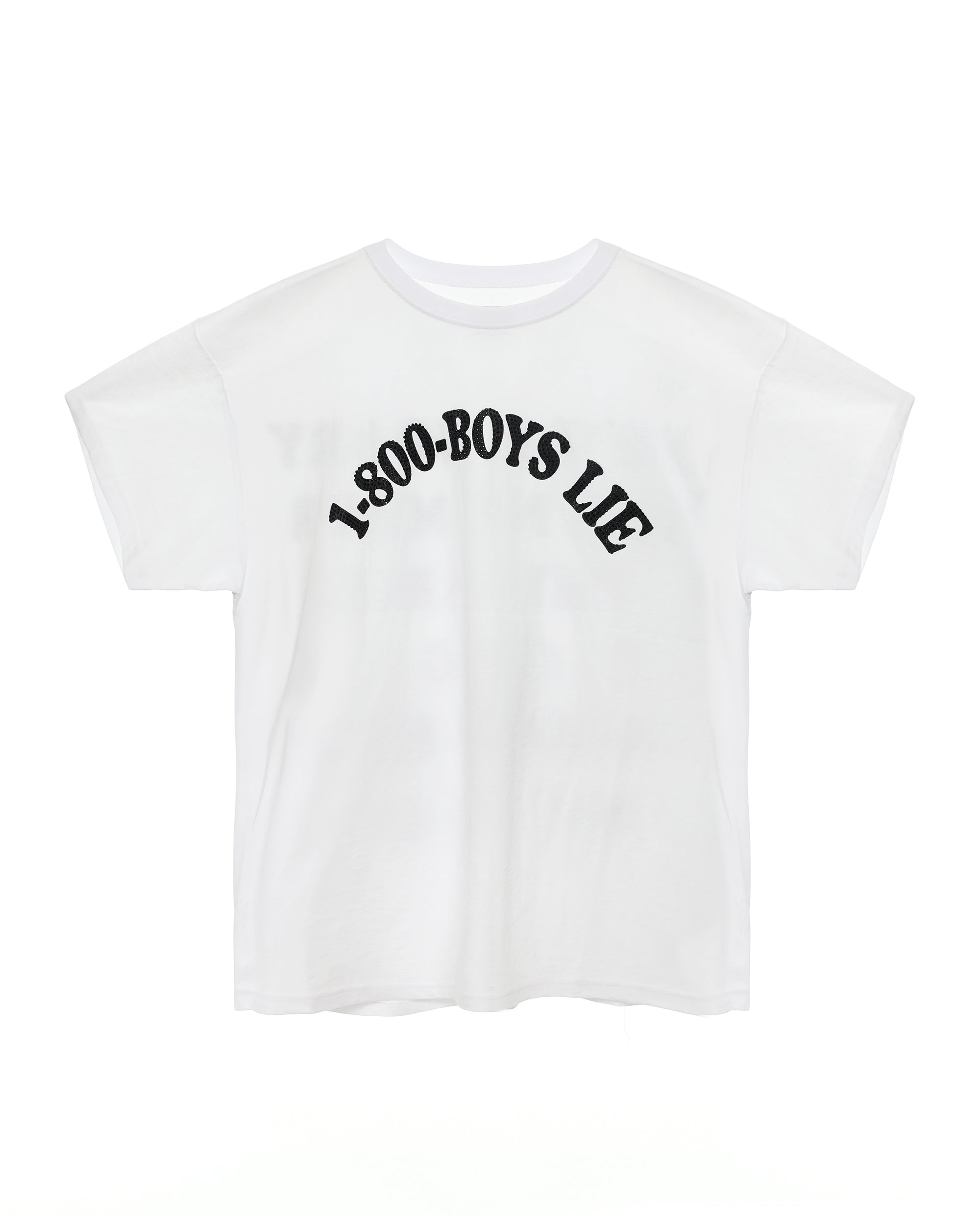 Image of White 1-800 Revamped Boyfriend Tee