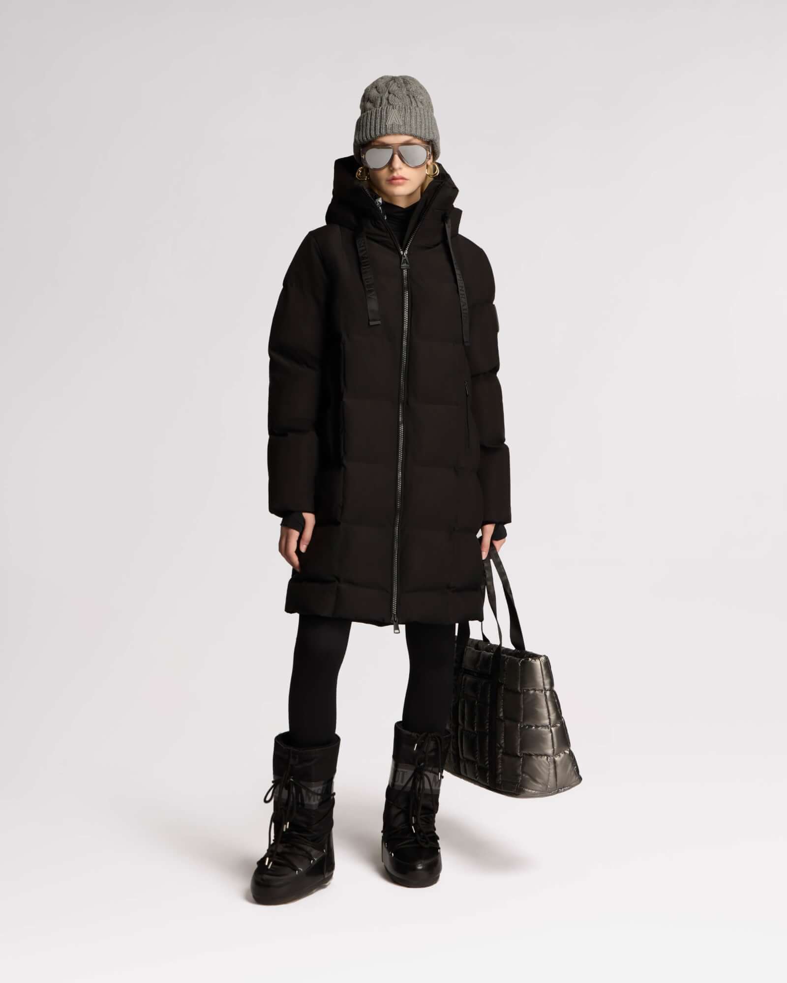 Image of Cluze Mid-Length Puffer with Square Quilting