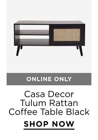 Casa Decor Tulum Rattan Coffee Table Black