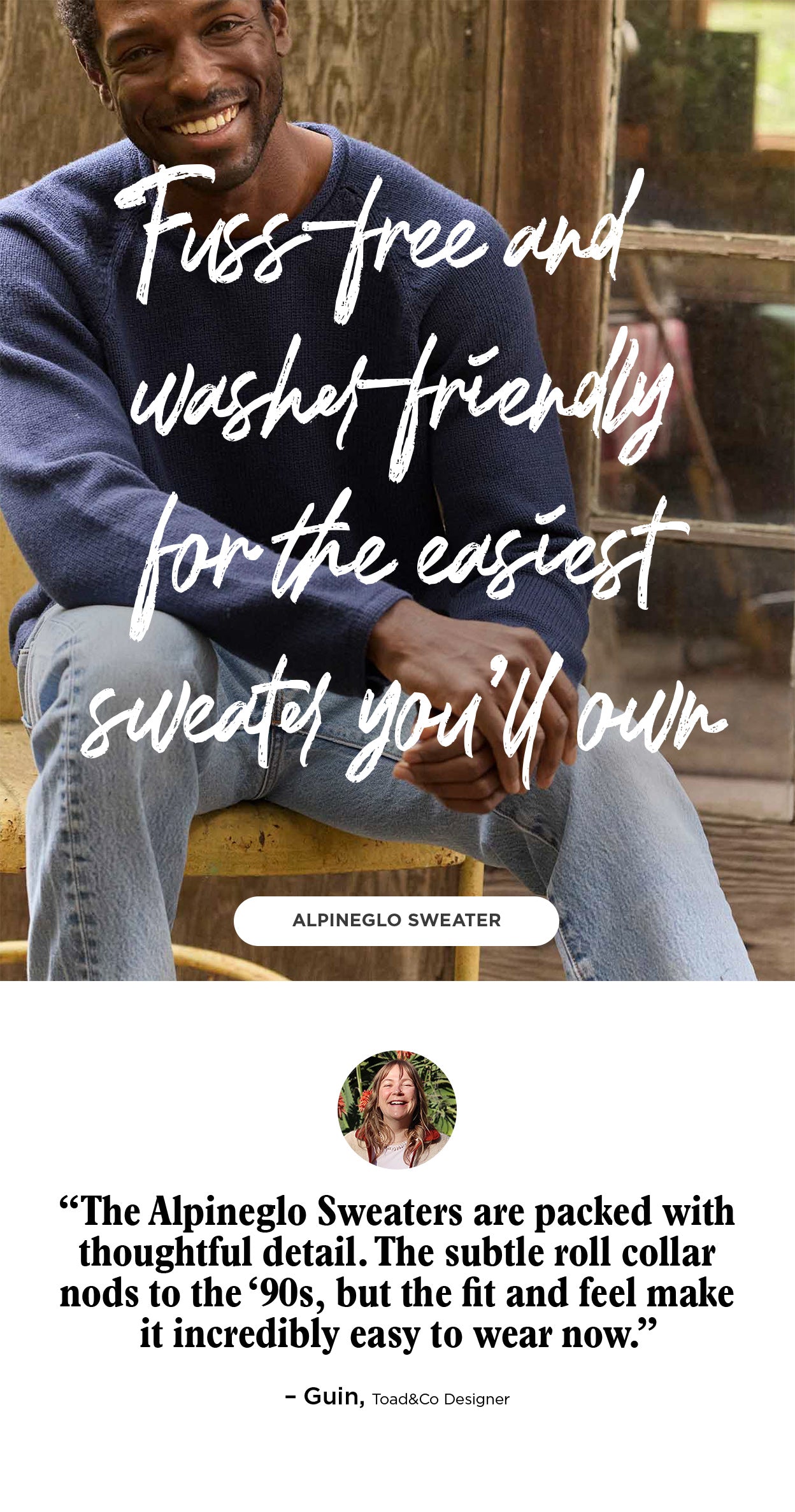 Fuss-free and washer-friendly for the easiest sweater you'll own