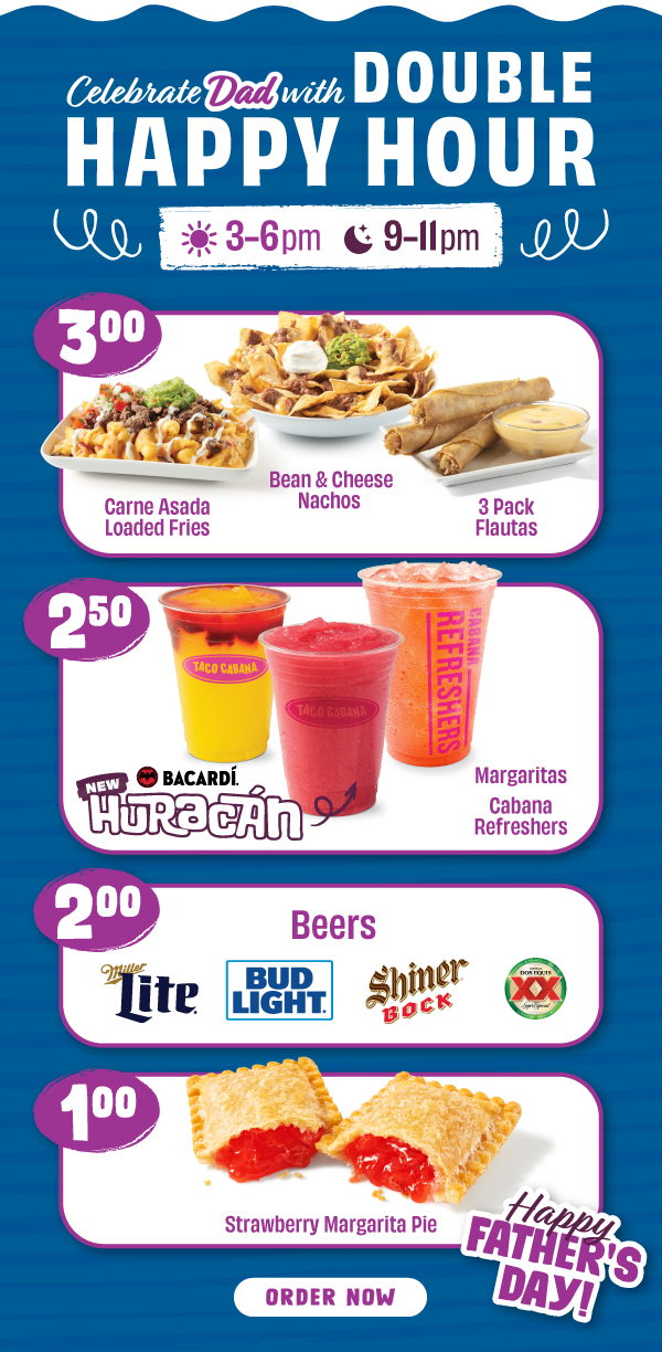 TC Happy Hour from 3-6pm and 9-11pm. 