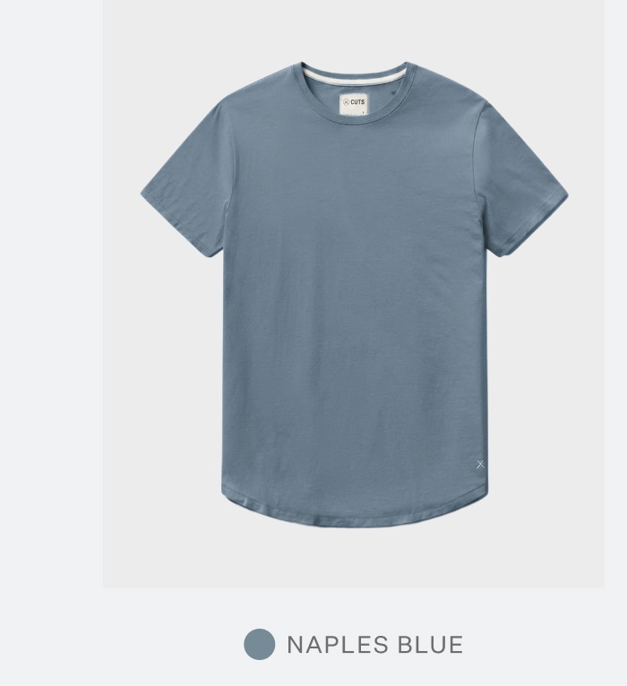 Featherlight Pima Tees in Naples Blue
