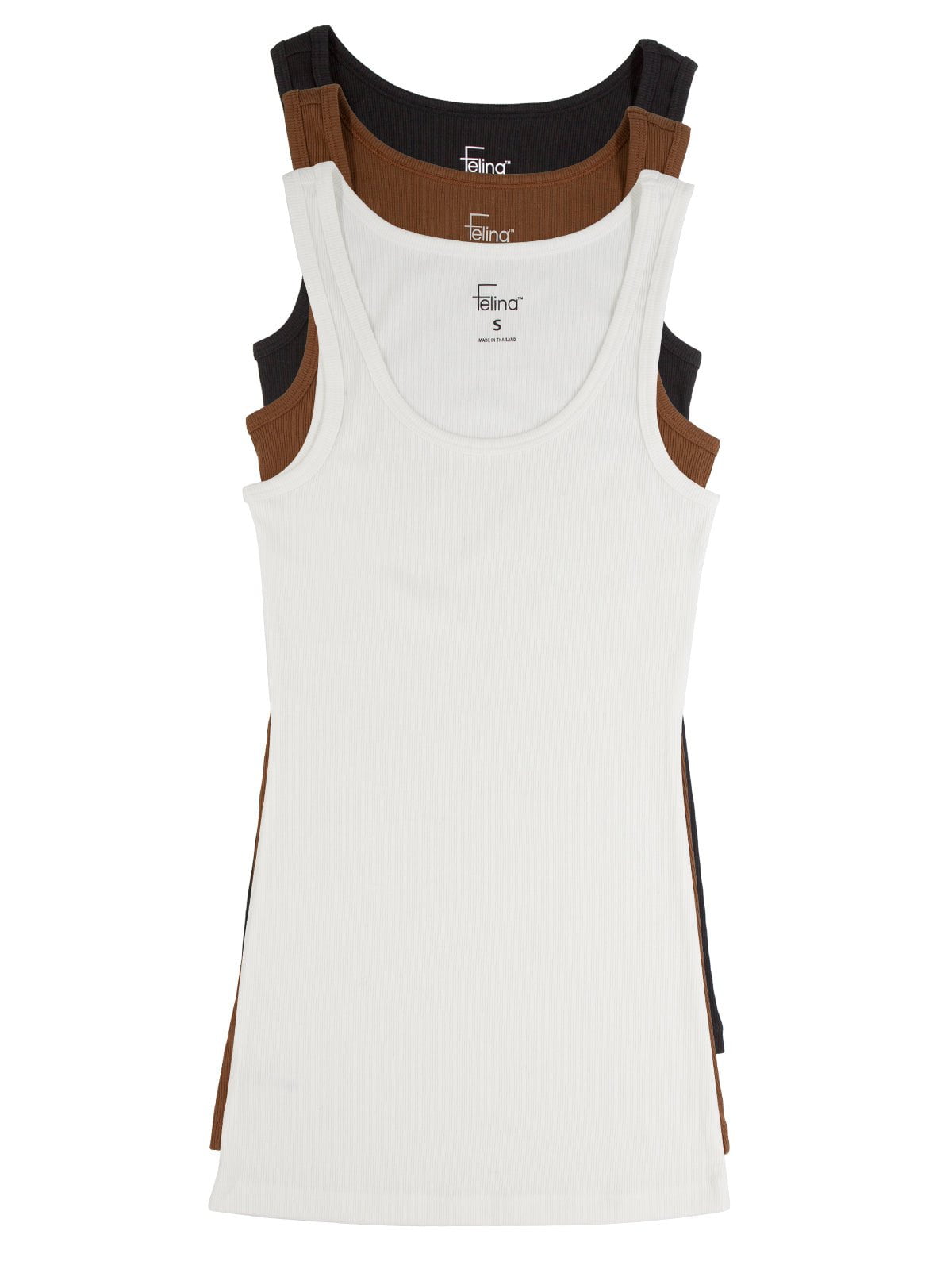Image of Cotton Ribbed Tank Top 3-Pack
