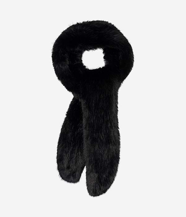 Col effet fourrure noir